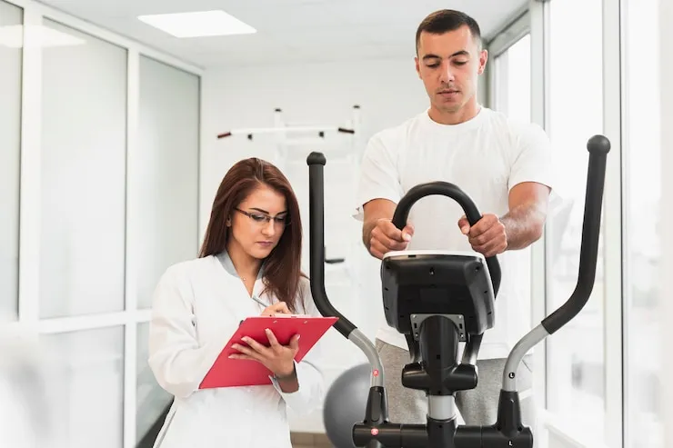 doctor checking patient results